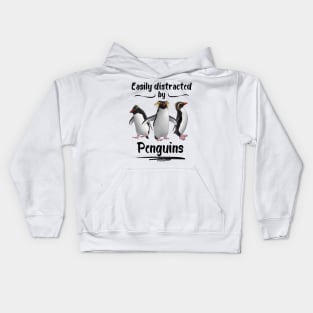 Easily Distracted By Penguins Rockhopper Penguins Kids Hoodie